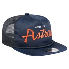Houston Astros New Era Retro Satin Script Golfer Adjustable Hat On Sale