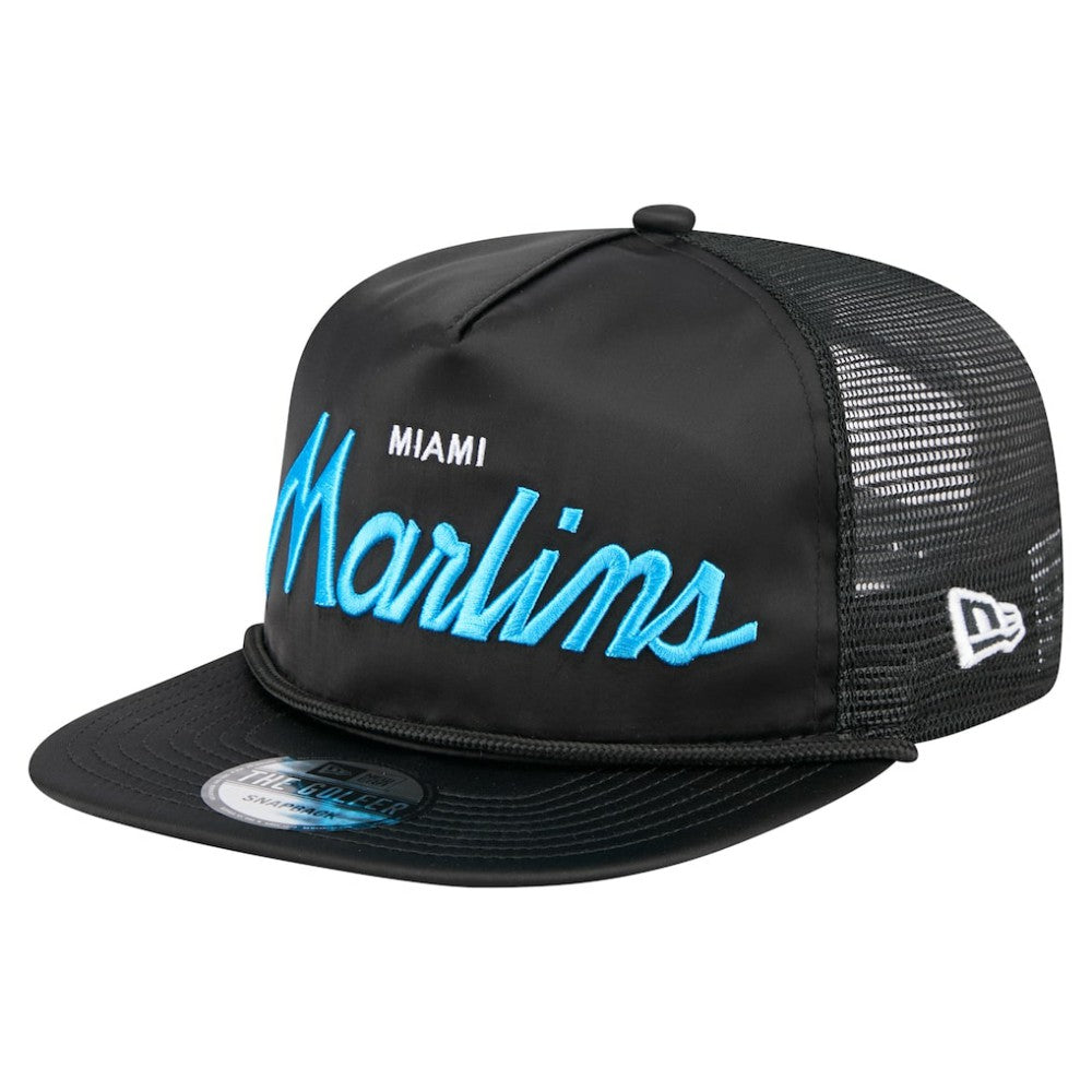 Miami Marlins New Era Retro Satin Script Golfer Adjustable Hat Online