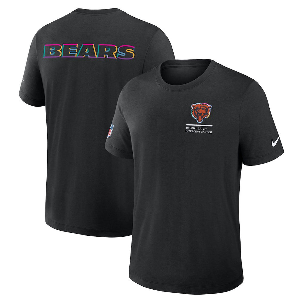Chicago Bears Tall 2025 NFL Crucial Catch Tri-Blend Dri-FIT T-Shirt Black - Nike