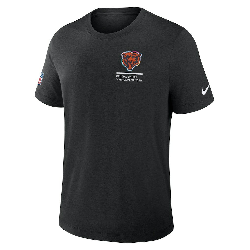 Chicago Bears Tall 2025 NFL Crucial Catch Tri-Blend Dri-FIT T-Shirt Black - Nike