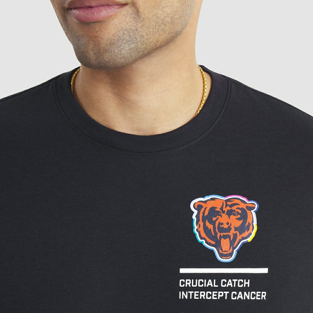 Chicago Bears Tall 2025 NFL Crucial Catch Tri-Blend Dri-FIT T-Shirt Black - Nike