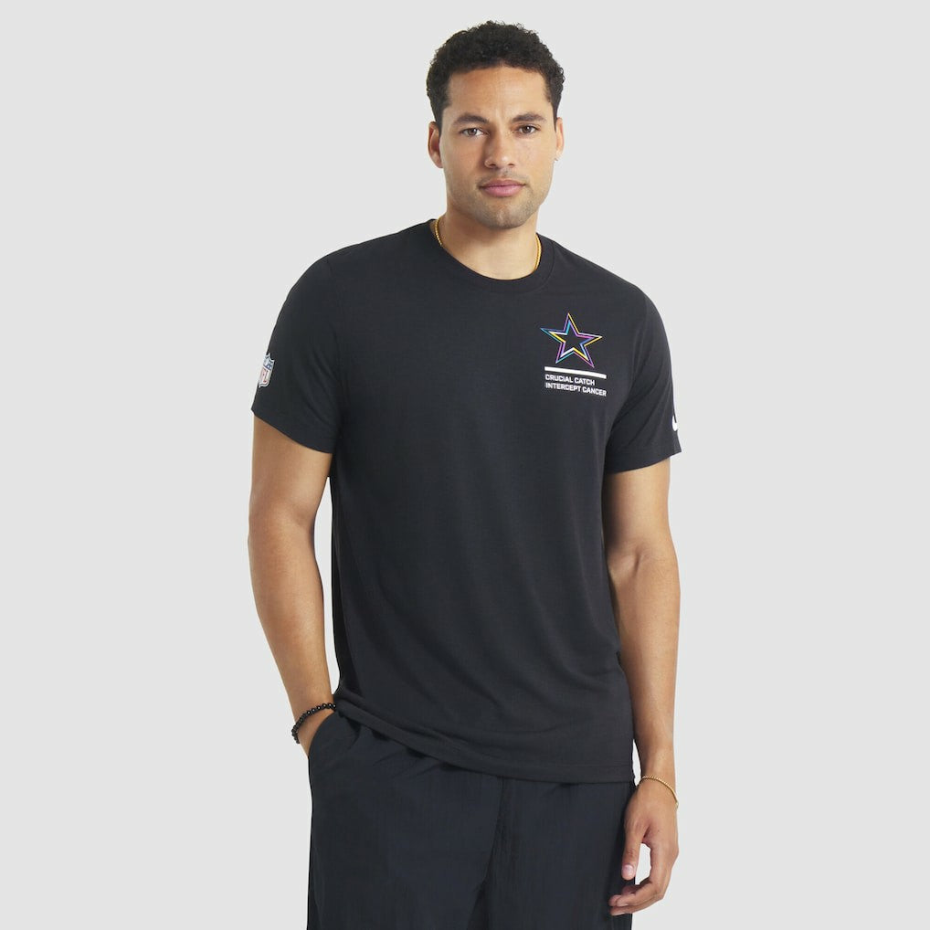 Dallas Cowboys Tall 2025 NFL Crucial Catch Tri-Blend Dri-FIT T-Shirt Black - Nike