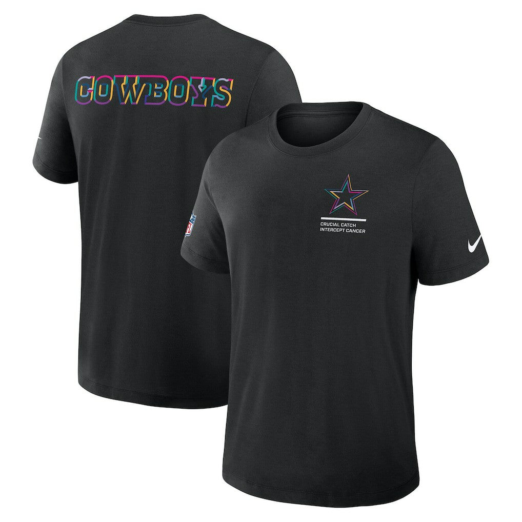 Dallas Cowboys Tall 2025 NFL Crucial Catch Tri-Blend Dri-FIT T-Shirt Black - Nike