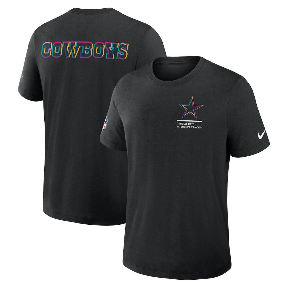 Dallas Cowboys Tall 2025 NFL Crucial Catch Tri-Blend Dri-FIT T-Shirt Black - Nike