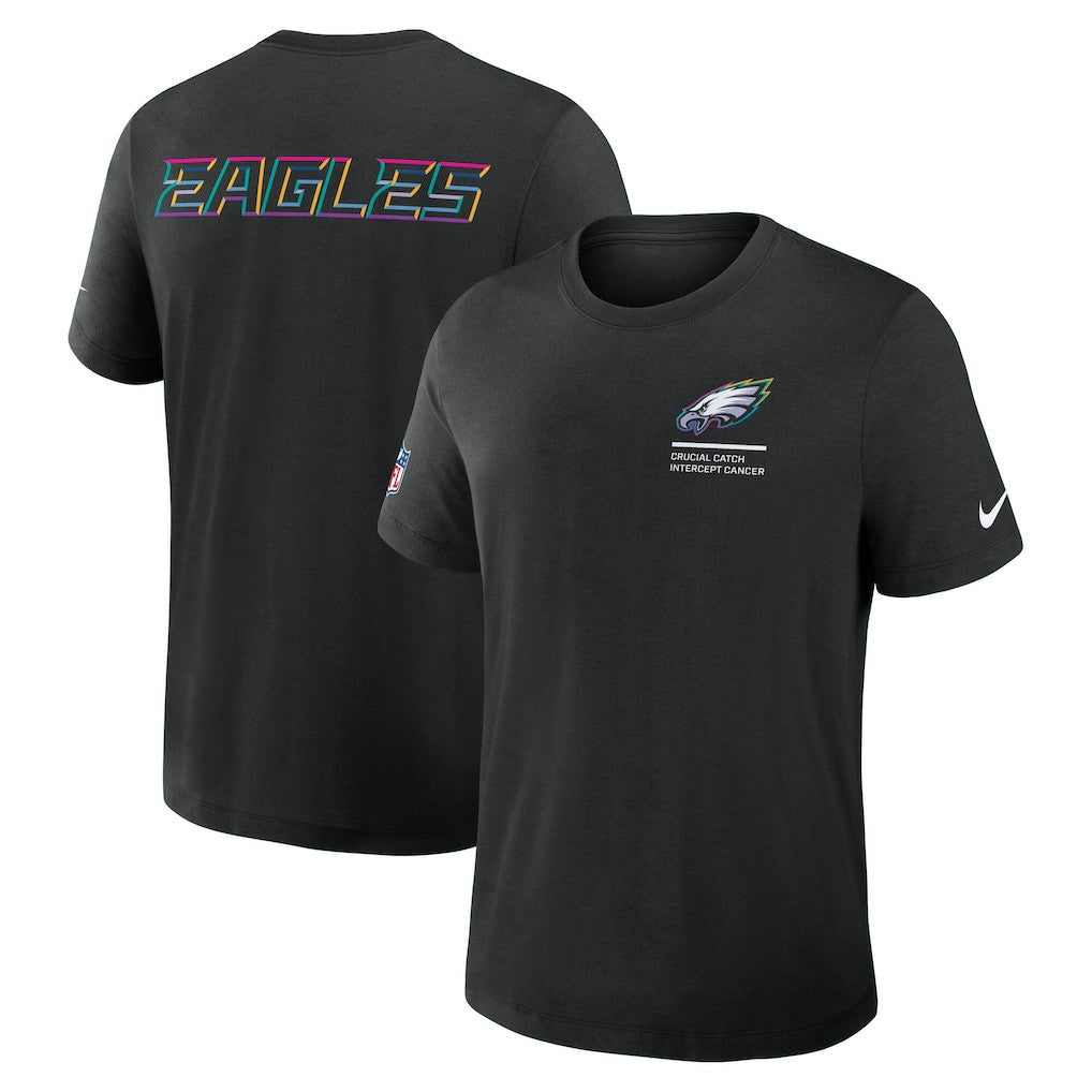 Philadelphia Eagles Tall 2025 NFL Crucial Catch Tri-Blend Dri-FIT T-Shirt Black - Nike