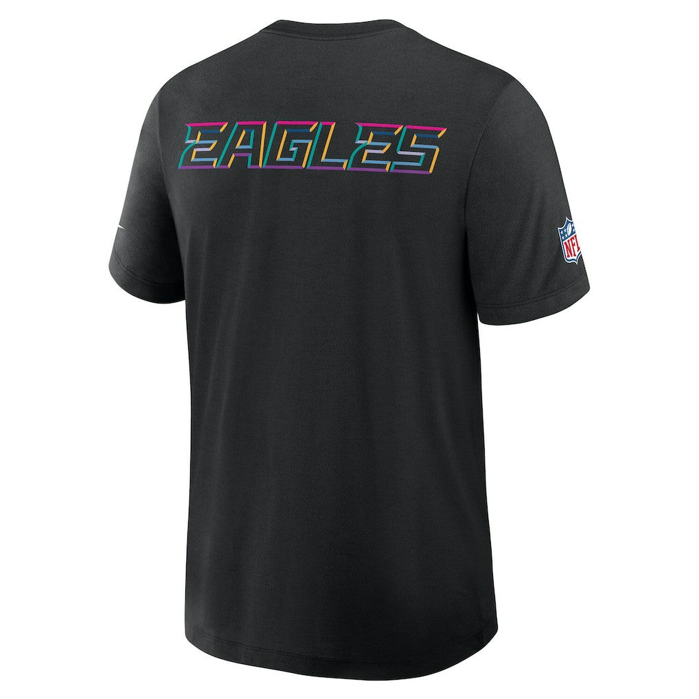Philadelphia Eagles Tall 2025 NFL Crucial Catch Tri-Blend Dri-FIT T-Shirt Black - Nike