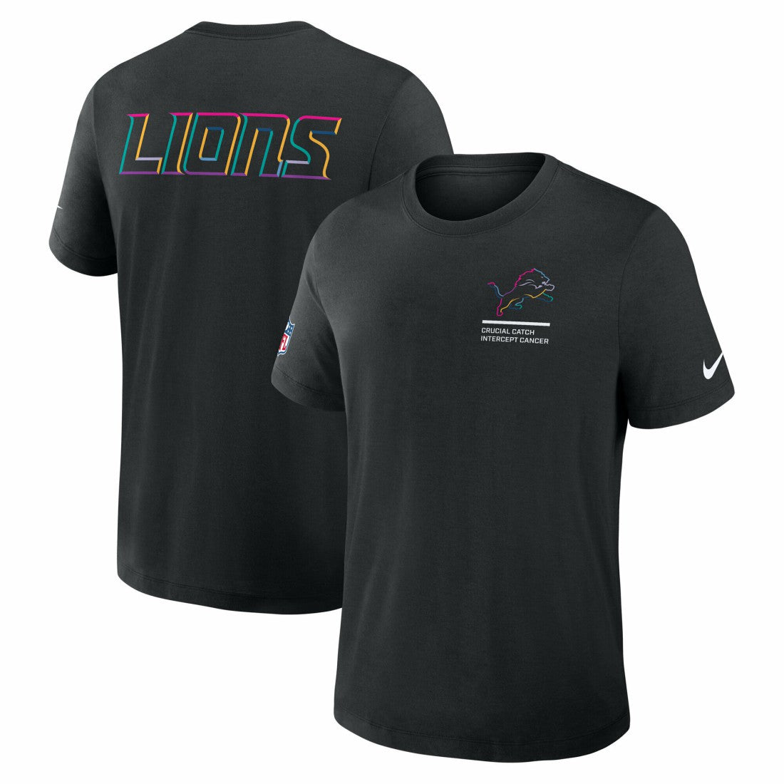 Detroit Lions Tall 2025 NFL Crucial Catch Tri-Blend Dri-FIT T-Shirt Black - Nike
