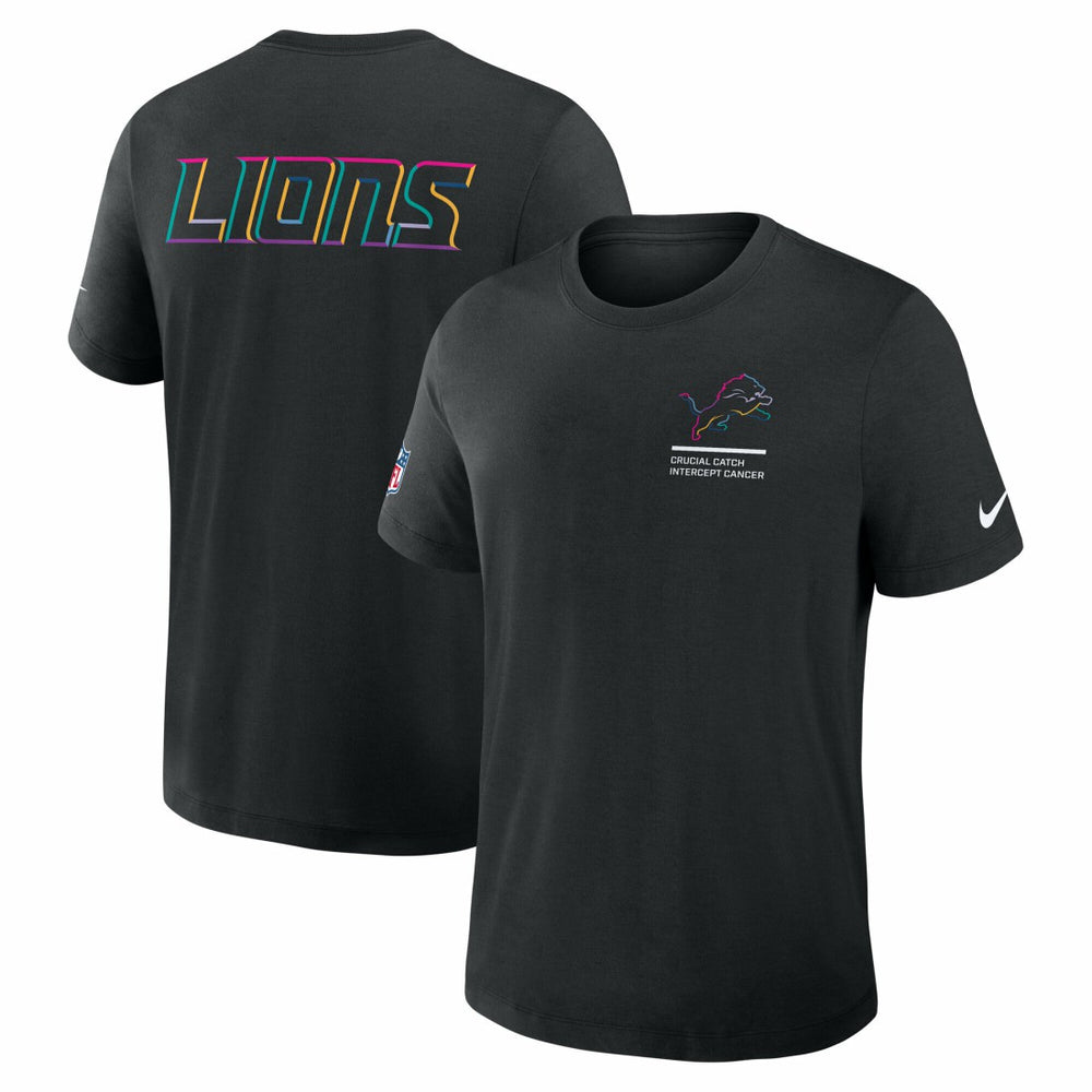 Detroit Lions Tall 2025 NFL Crucial Catch Tri-Blend Dri-FIT T-Shirt Black - Nike