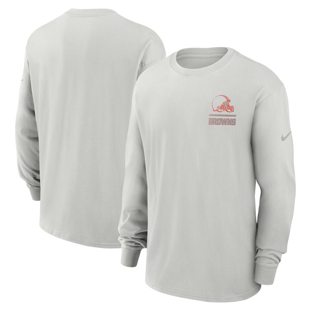 Cleveland Browns Essential Heavy Max90 Long Sleeve T-Shirt Gray - Nike