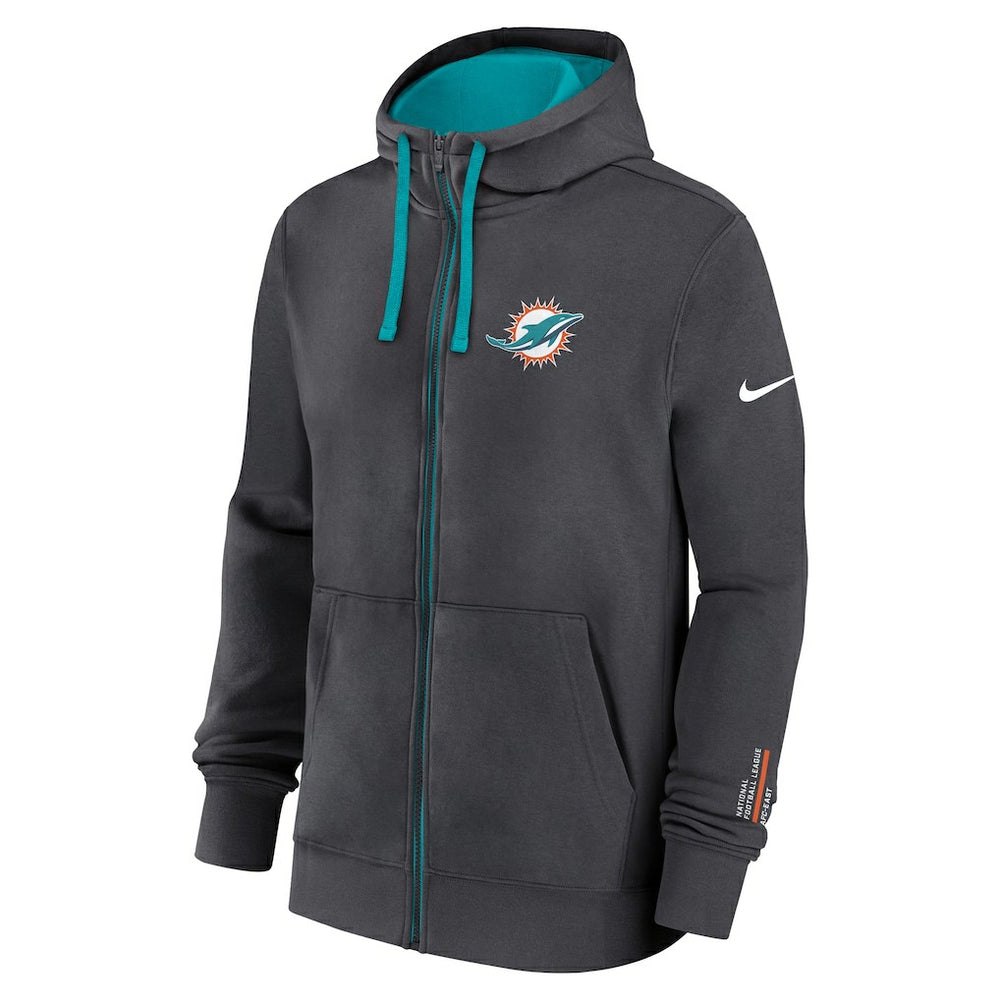 Miami Dolphins Primetime Club Full-Zip Hoodie Anthracite - Nike