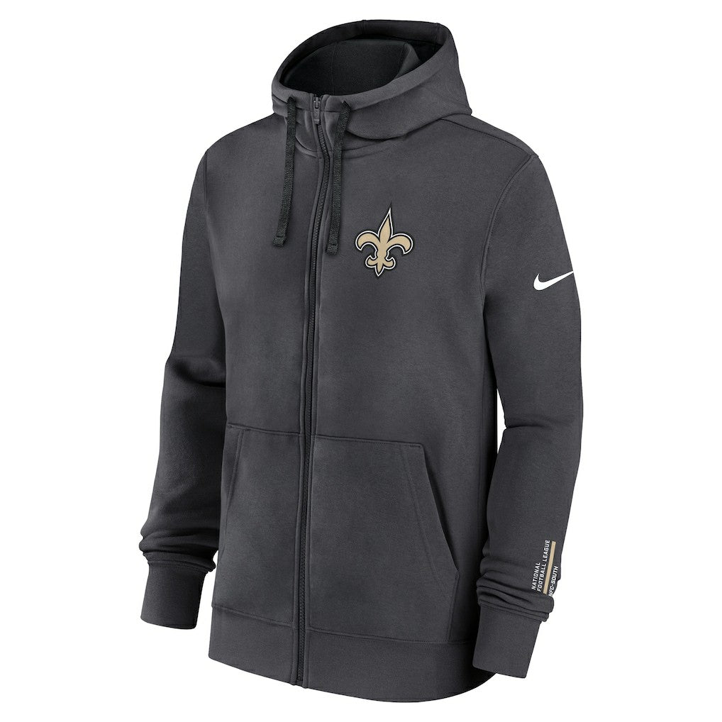 New Orleans Saints Primetime Club Full-Zip Hoodie Anthracite - Nike