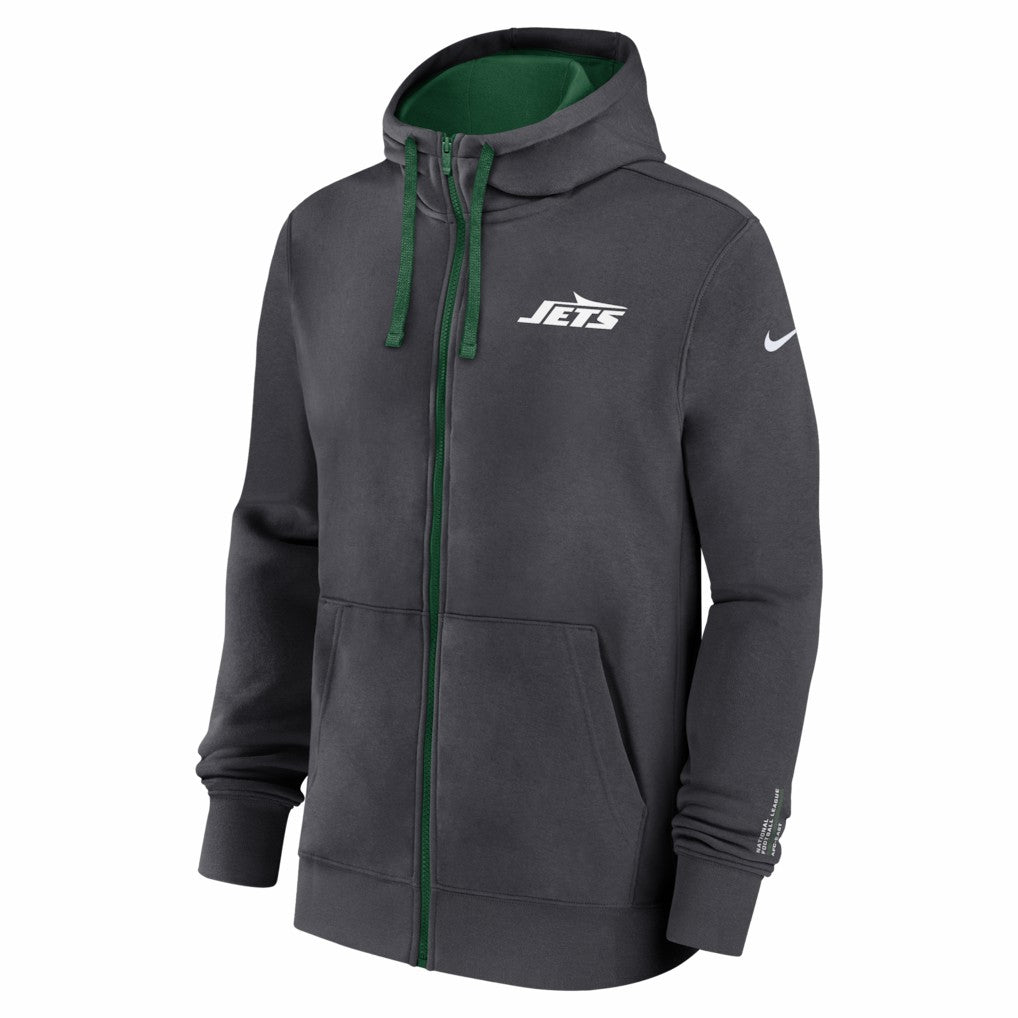 New York Jets Primetime Club Full-Zip Hoodie Anthracite - Nike