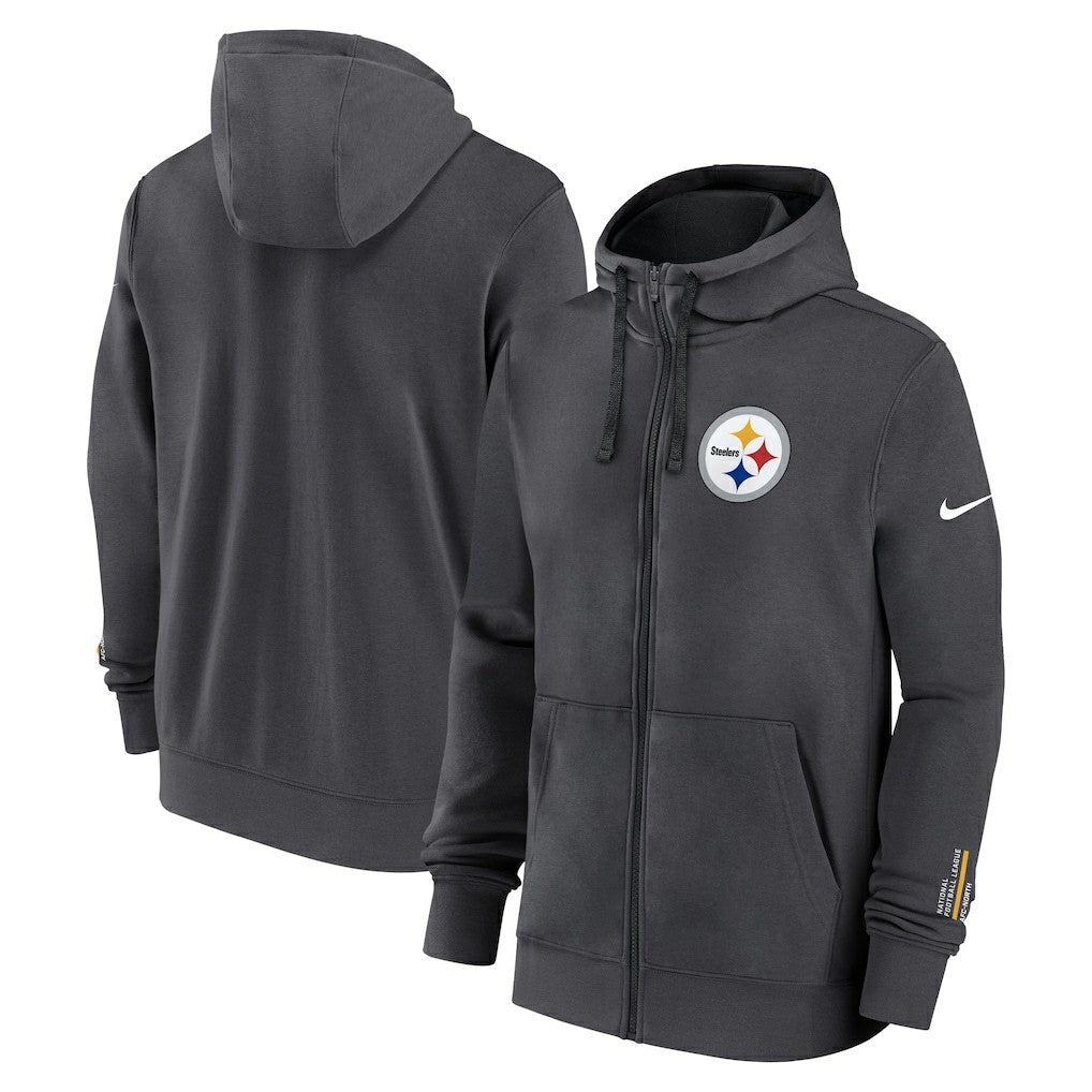 Pittsburgh Steelers Primetime Club Full-Zip Hoodie Anthracite - Nike