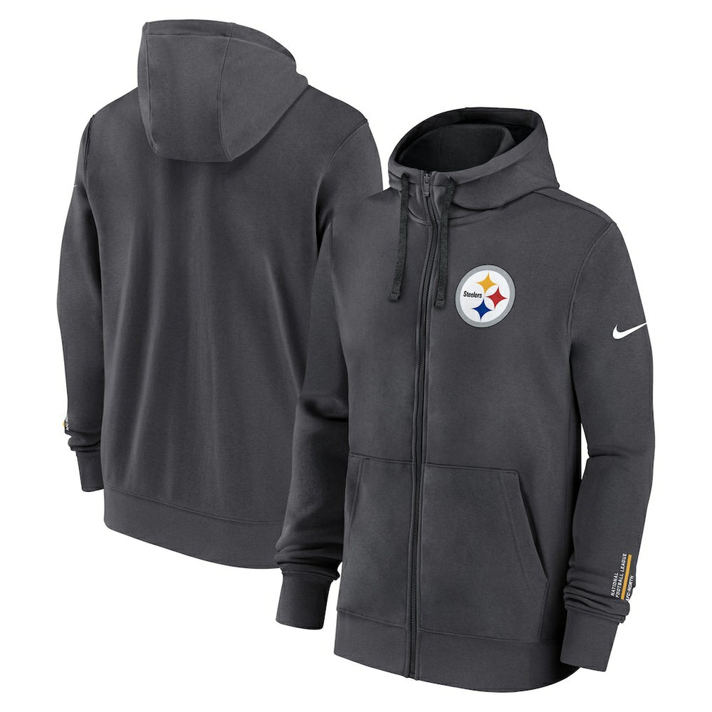 Pittsburgh Steelers Primetime Club Full-Zip Hoodie Anthracite - Nike