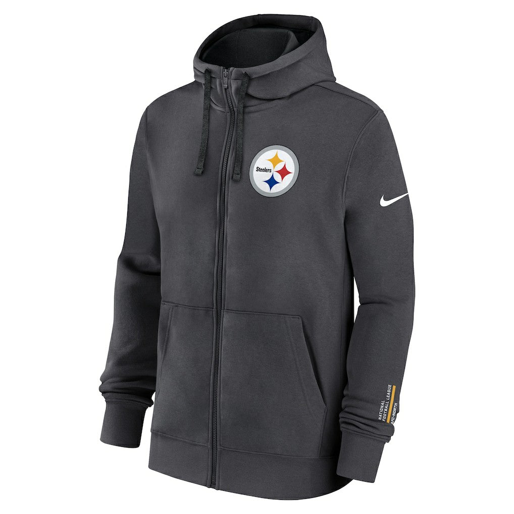 Pittsburgh Steelers Primetime Club Full-Zip Hoodie Anthracite - Nike