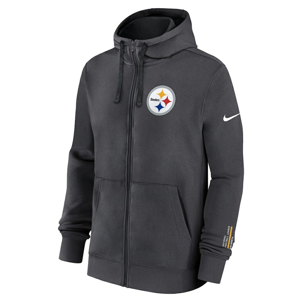 Pittsburgh Steelers Primetime Club Full-Zip Hoodie Anthracite - Nike