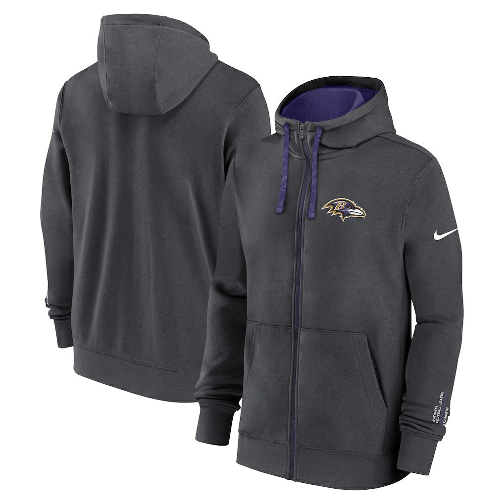 Baltimore Ravens Primetime Club Full-Zip Hoodie Anthracite - Nike