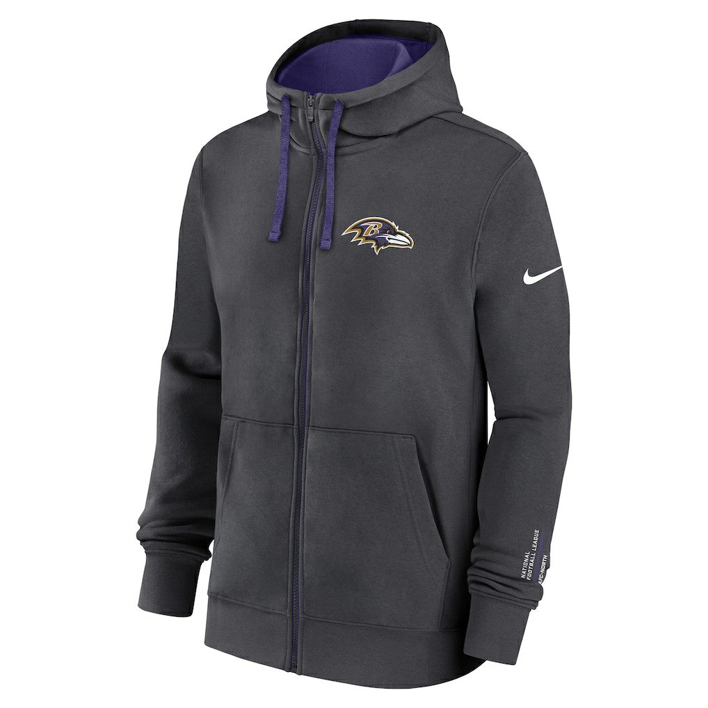 Baltimore Ravens Primetime Club Full-Zip Hoodie Anthracite - Nike