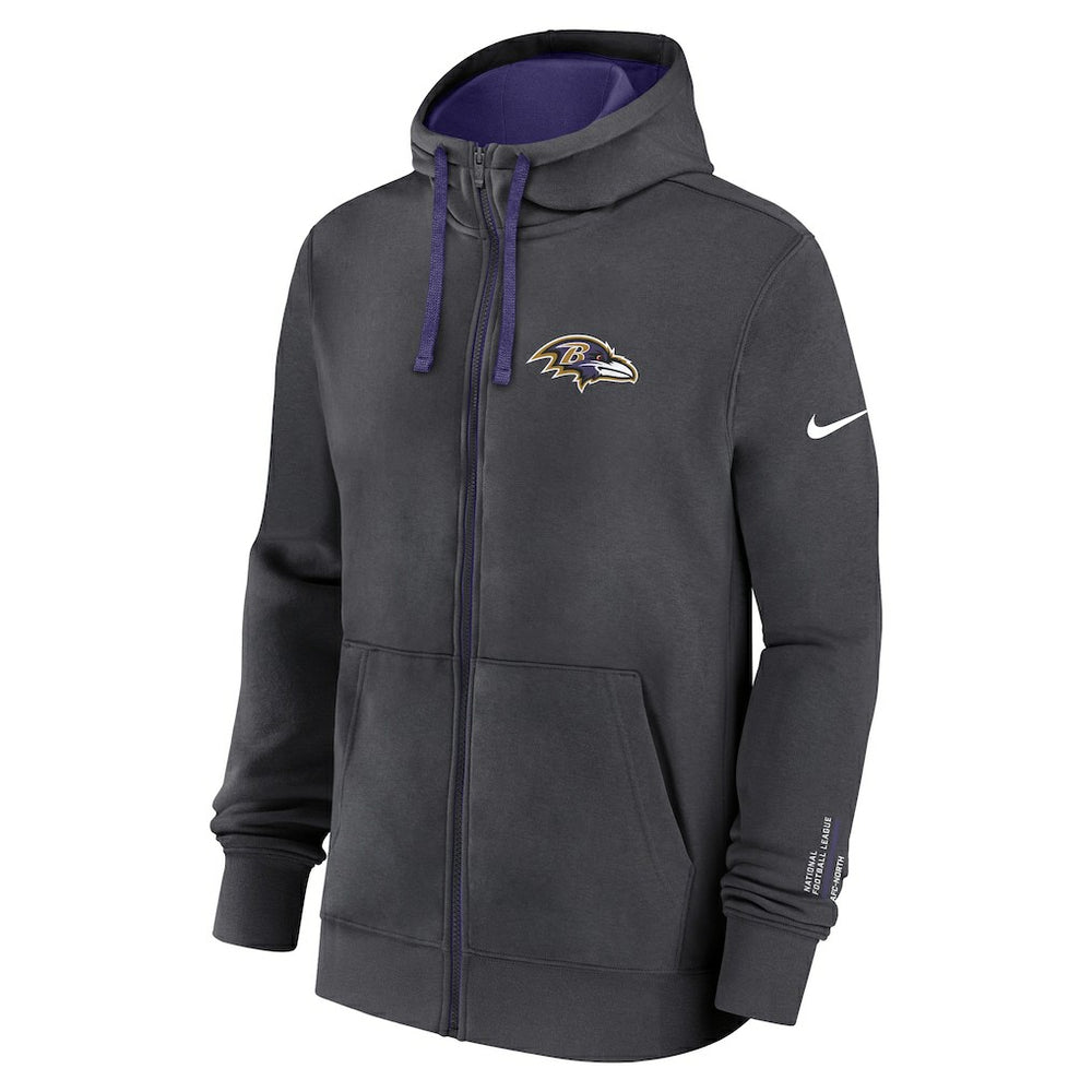 Baltimore Ravens Primetime Club Full-Zip Hoodie Anthracite - Nike