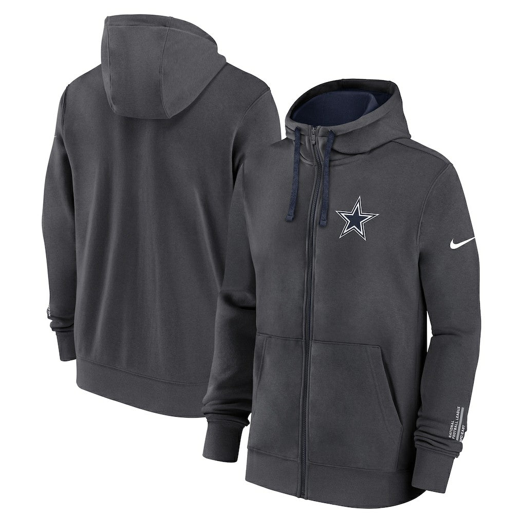 Dallas Cowboys Primetime Club Full-Zip Hoodie Anthracite - Nike