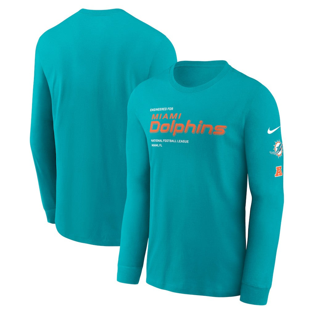 Miami Dolphins Play to Win Essential Long Sleeve T-Shirt Aqua - Nike