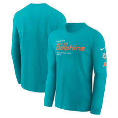 Miami Dolphins Play to Win Essential Long Sleeve T-Shirt Aqua - Nike