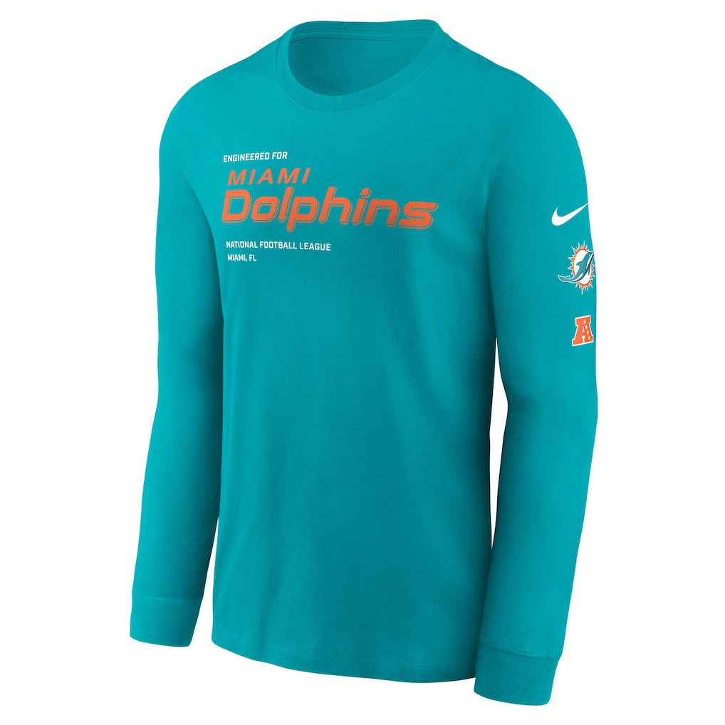 Miami Dolphins Play to Win Essential Long Sleeve T-Shirt Aqua - Nike
