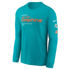 Miami Dolphins Play to Win Essential Long Sleeve T-Shirt Aqua - Nike