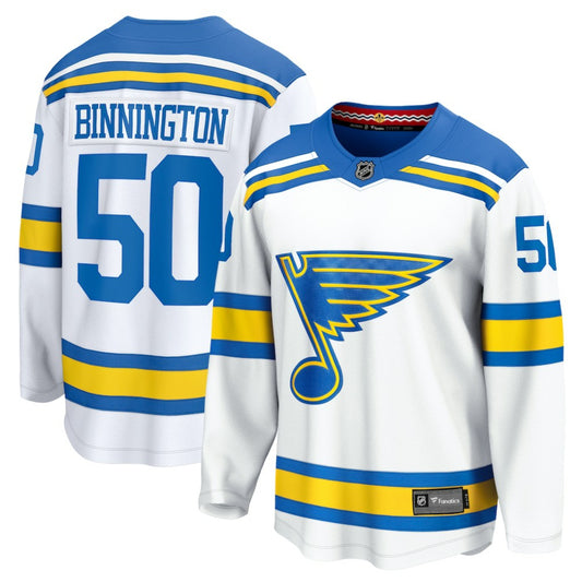 Jordan Binnington St. Louis Blues Fanatics Away Breakaway Player Jersey - White | NHL Jerseys