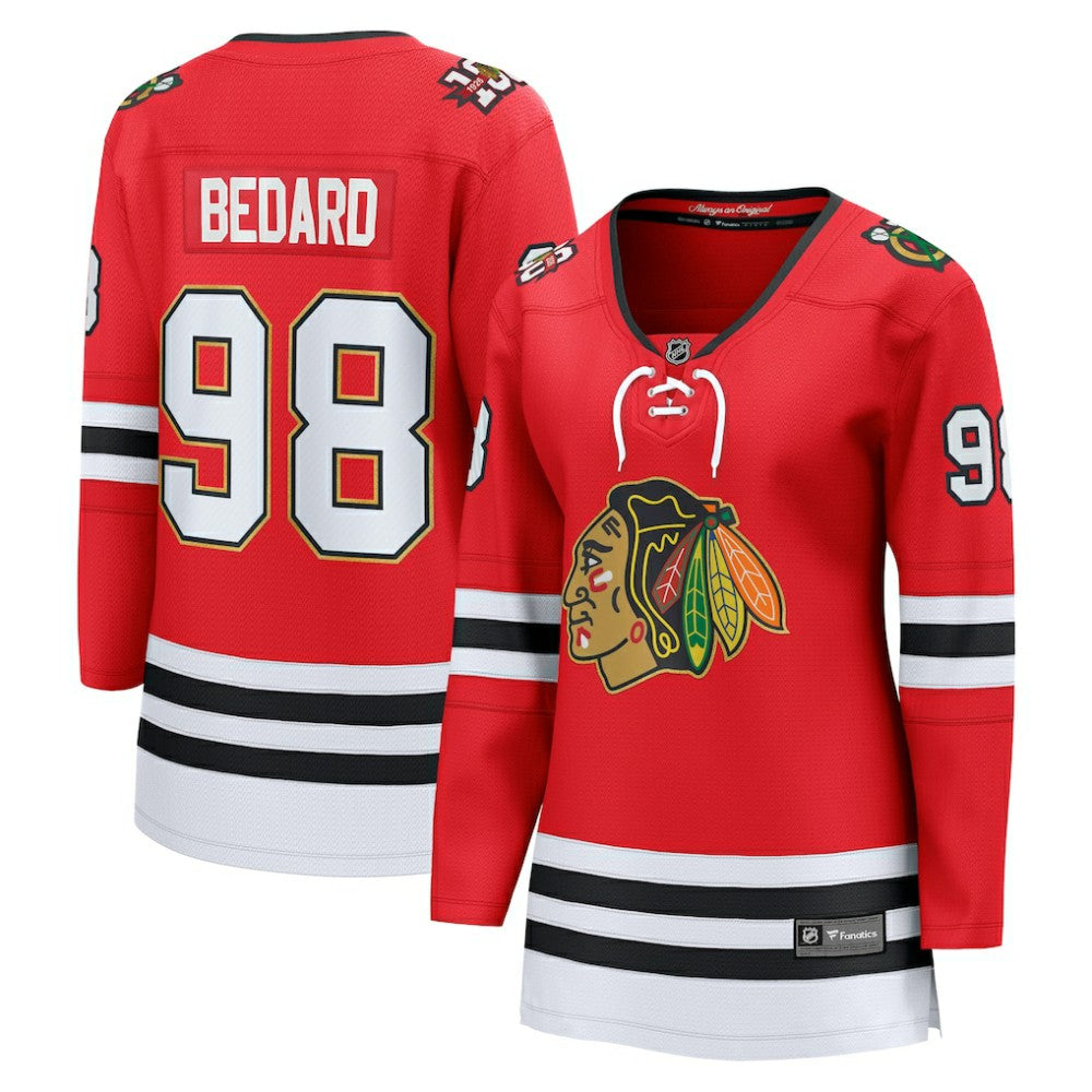 Connor Bedard Chicago Blackhawks Fanatics Women's Centennial Breakaway Player Jersey - Red | NHL Jerseys