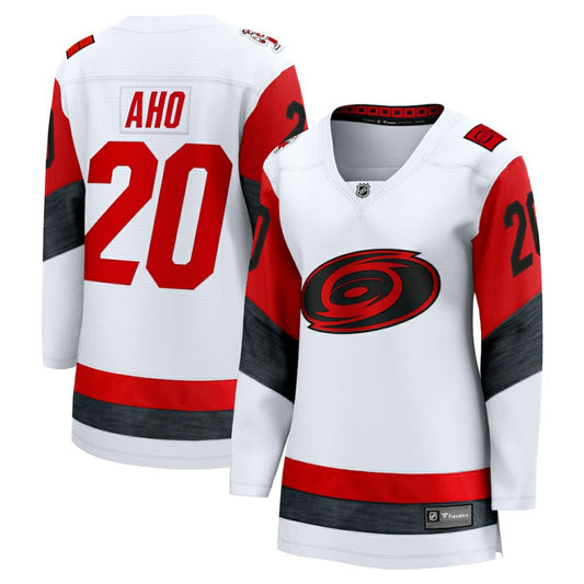 Sebastian Aho Carolina Hurricanes Fanatics Women's Away Breakaway Jersey - White | NHL Jerseys