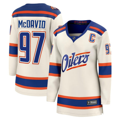 Connor McDavid Edmonton Oilers Fanatics Women's Alternate Breakaway Jersey - Light Beige | NHL Jerseys