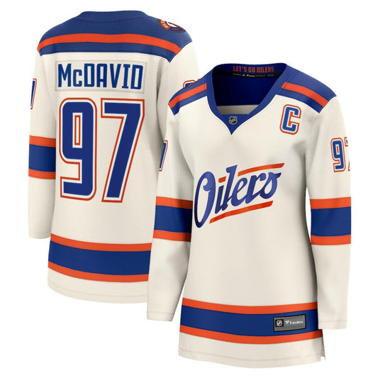 Connor McDavid Edmonton Oilers Fanatics Women's Alternate Breakaway Jersey - Light Beige | NHL Jerseys