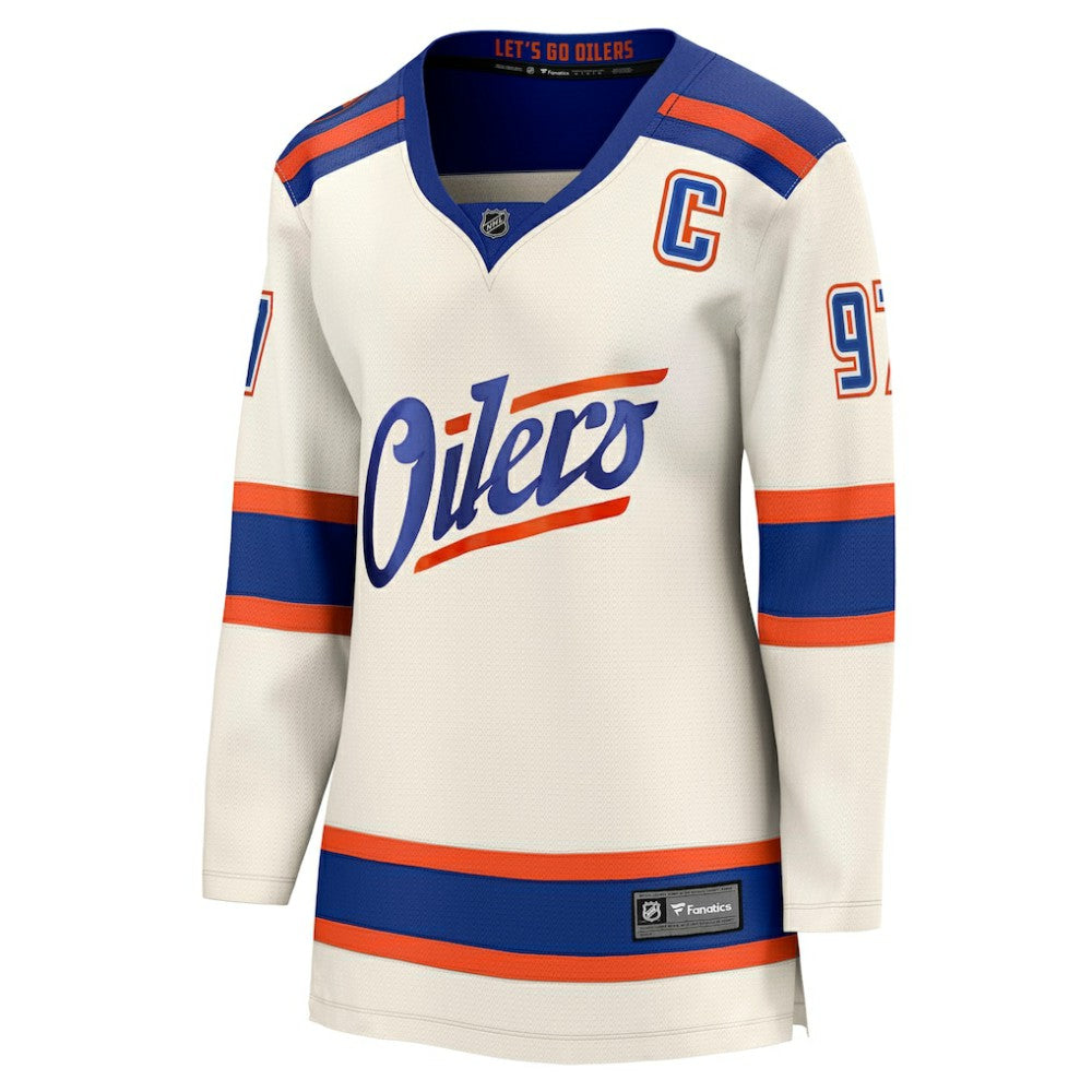 Connor McDavid Edmonton Oilers Fanatics Women's Alternate Breakaway Jersey - Light Beige | NHL Jerseys