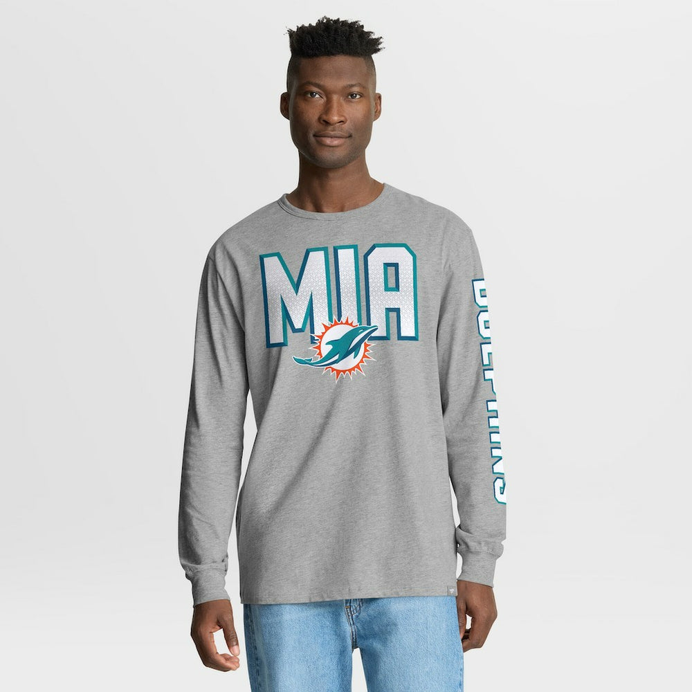 Miami Dolphins Hometown Sweep Legacy Long Sleeve T-Shirt Heather Gray - Fanatics