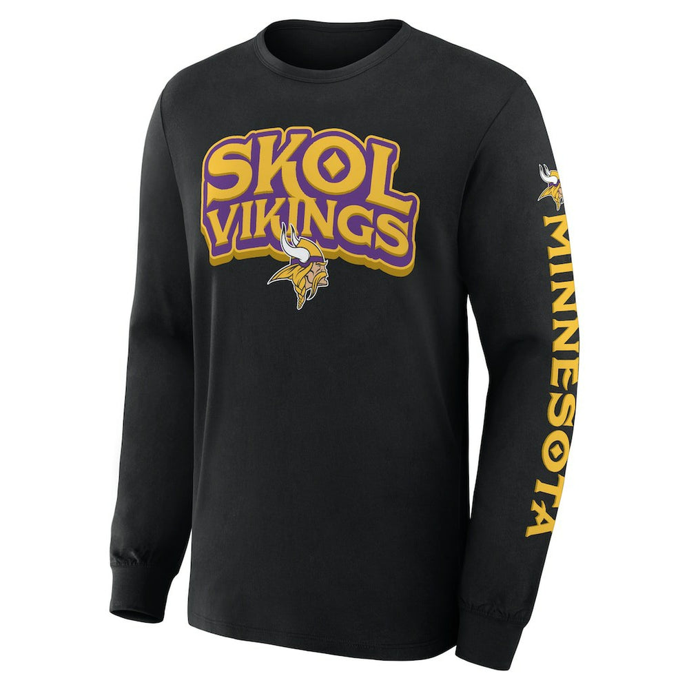 Minnesota Vikings Hometown Sweep Legacy Long Sleeve T-Shirt Black - Fanatics
