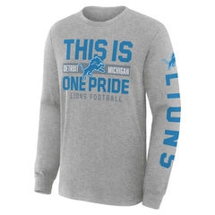 Detroit Lions Hometown Sweep Legacy Long Sleeve T-Shirt Heather Gray - Fanatics