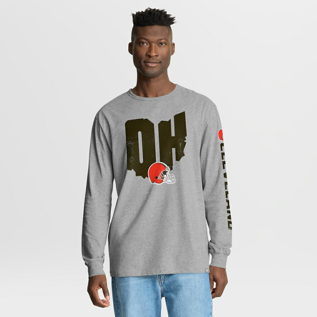 Cleveland Browns Hometown Sweep Legacy Long Sleeve T-Shirt Heather Gray - Fanatics
