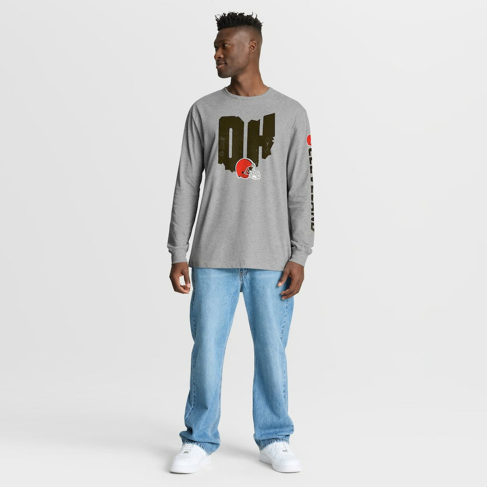 Cleveland Browns Hometown Sweep Legacy Long Sleeve T-Shirt Heather Gray - Fanatics