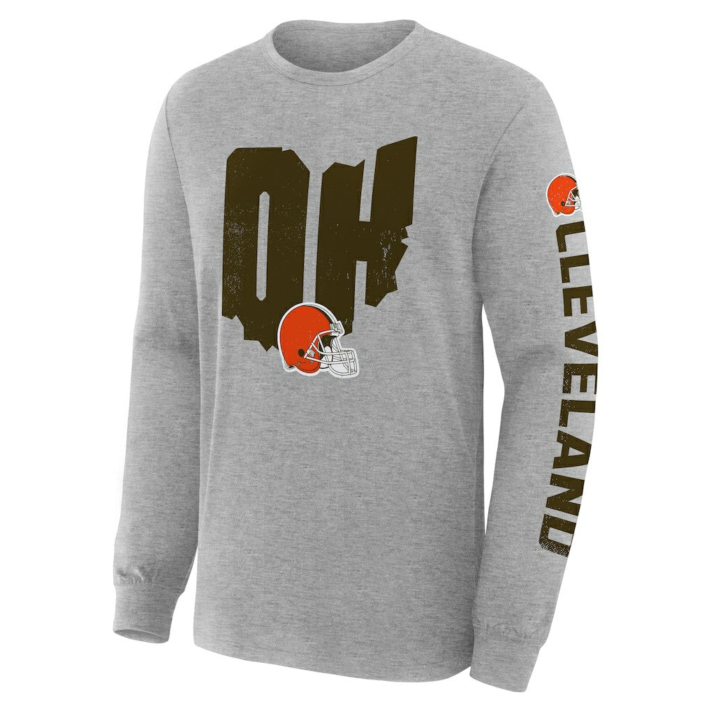 Cleveland Browns Hometown Sweep Legacy Long Sleeve T-Shirt Heather Gray - Fanatics