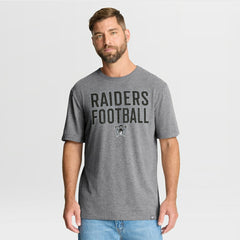 Las Vegas Raiders First Down Tribute Tri-Blend T-Shirt Heather Gray - Fanatics