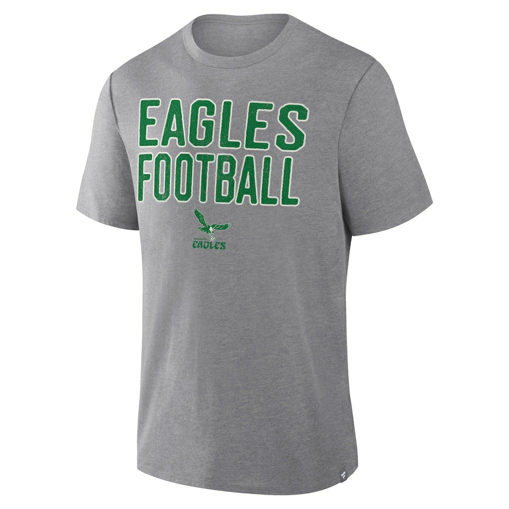Philadelphia Eagles First Down Tribute Tri-Blend T-Shirt Heather Gray - Fanatics
