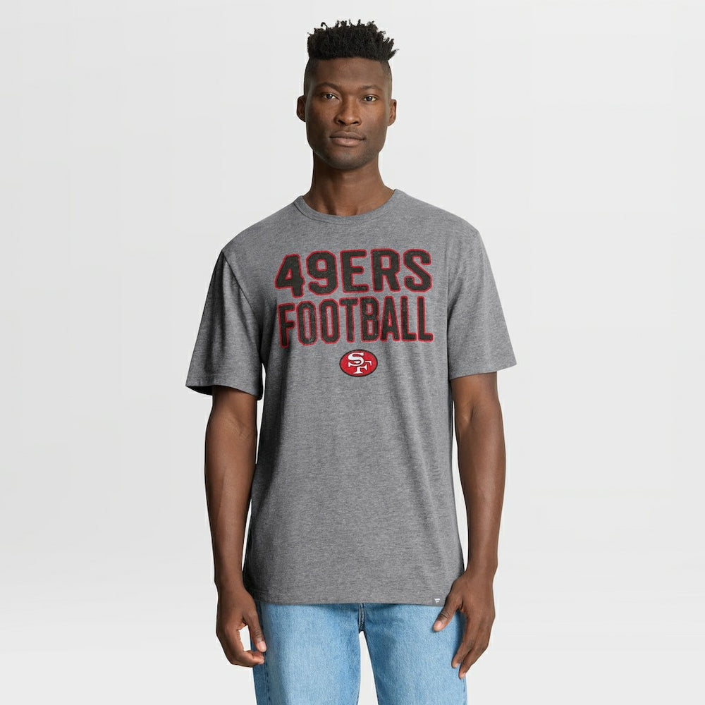 San Francisco 49ers First Down Tribute Tri-Blend T-Shirt Heather Gray - Fanatics