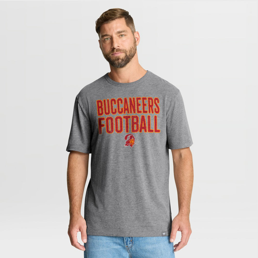 Tampa Bay Buccaneers First Down Tribute Tri-Blend T-Shirt Heather Gray - Fanatics