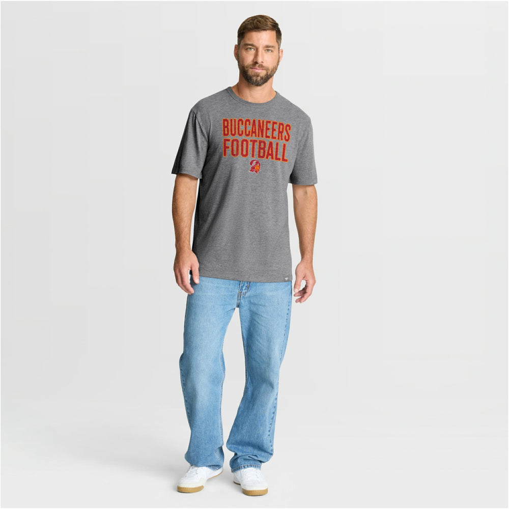 Tampa Bay Buccaneers First Down Tribute Tri-Blend T-Shirt Heather Gray - Fanatics