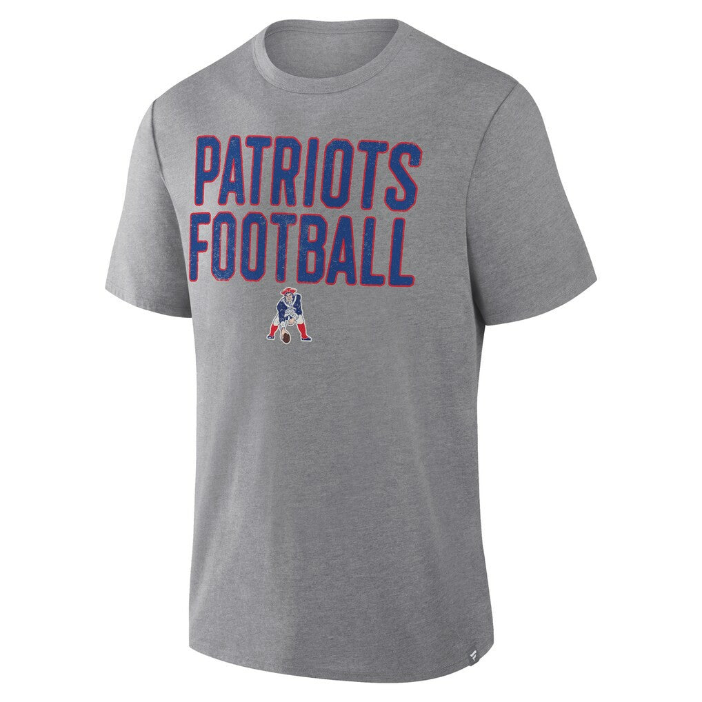 New England Patriots First Down Tribute Tri-Blend T-Shirt Heather Gray - Fanatics