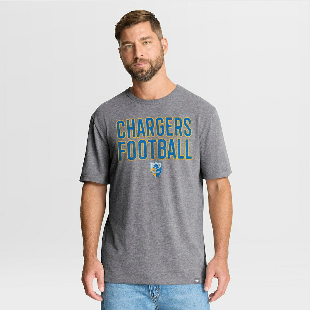 Los Angeles Chargers First Down Tribute Tri-Blend T-Shirt Heather Gray - Fanatics