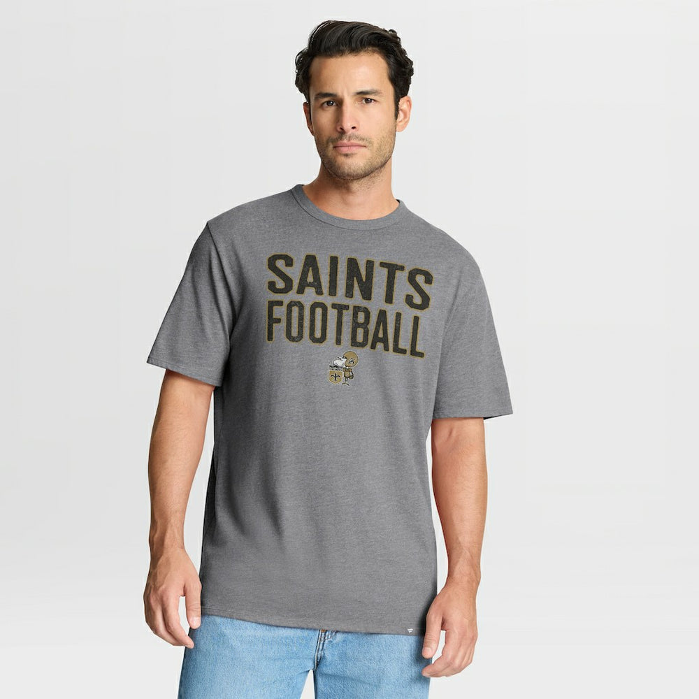 New Orleans Saints First Down Tribute Tri-Blend T-Shirt Heather Gray - Fanatics
