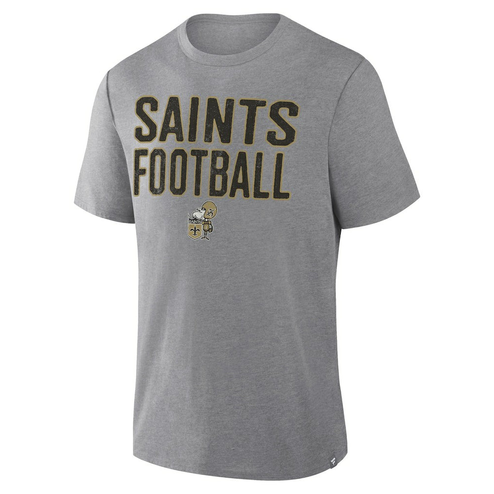 New Orleans Saints First Down Tribute Tri-Blend T-Shirt Heather Gray - Fanatics