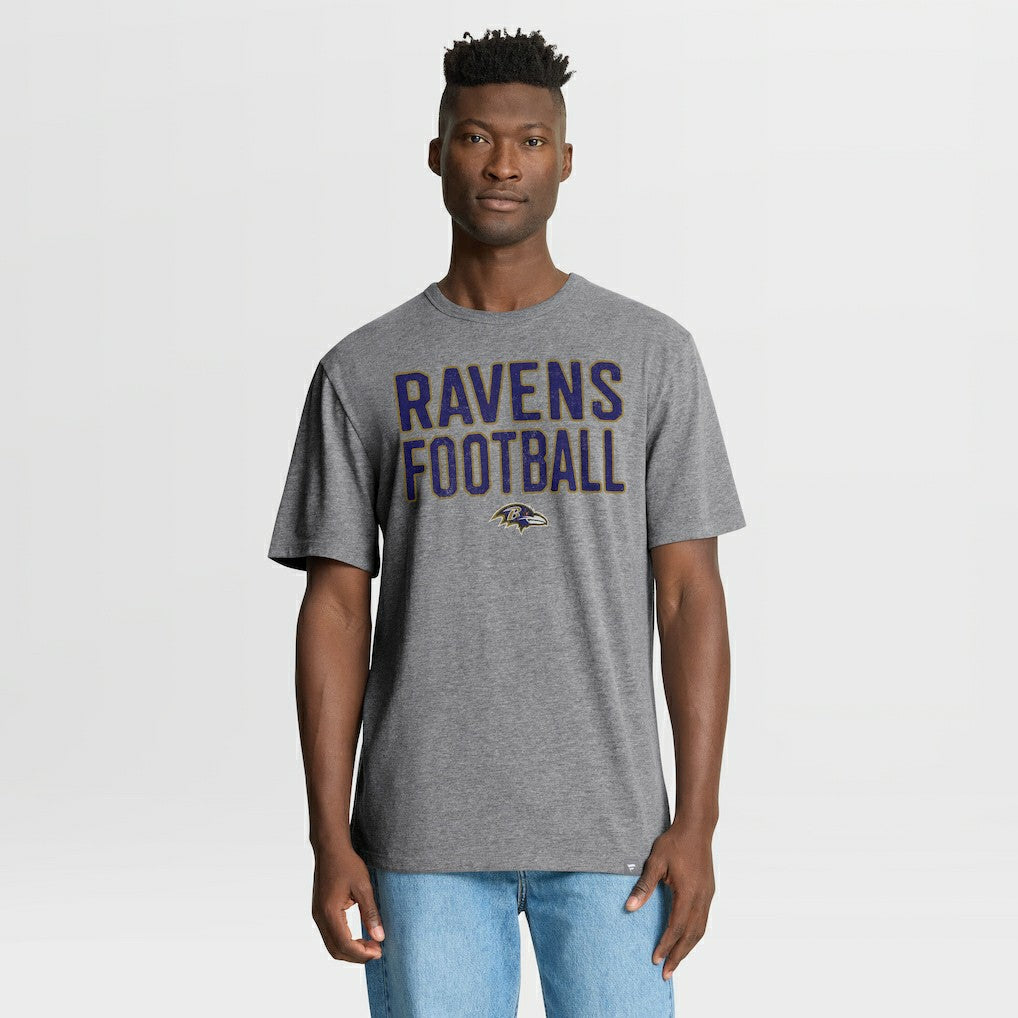 Baltimore Ravens First Down Tribute Tri-Blend T-Shirt Heather Gray - Fanatics